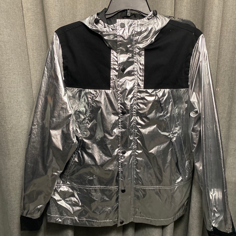 Silver Metallic Windbreaker